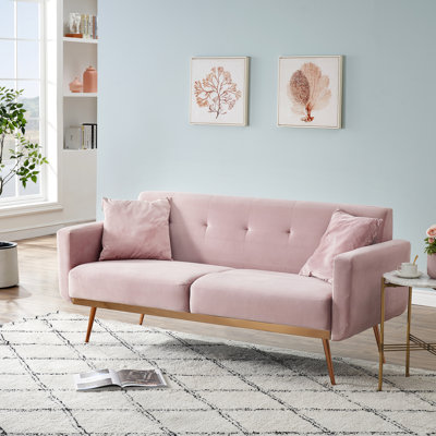 Baby pink couch best sale